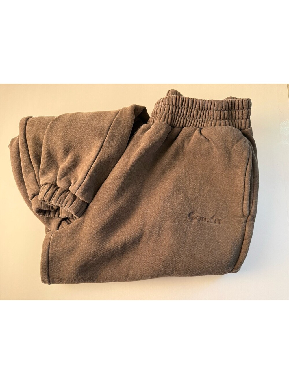 COMFRT Minimalist Brown Jogger Sweatpants Pockets Size Large EUC